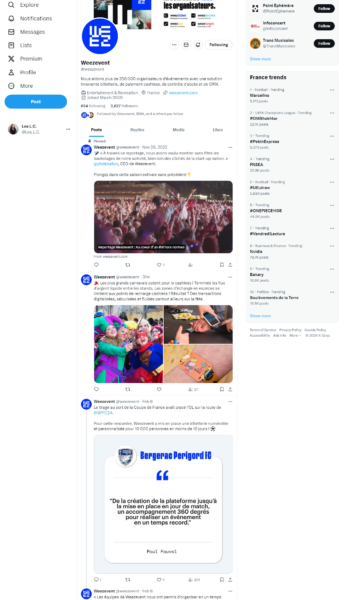 Compte X de Weezevent