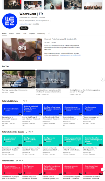 Compte Youtube de Weezevent